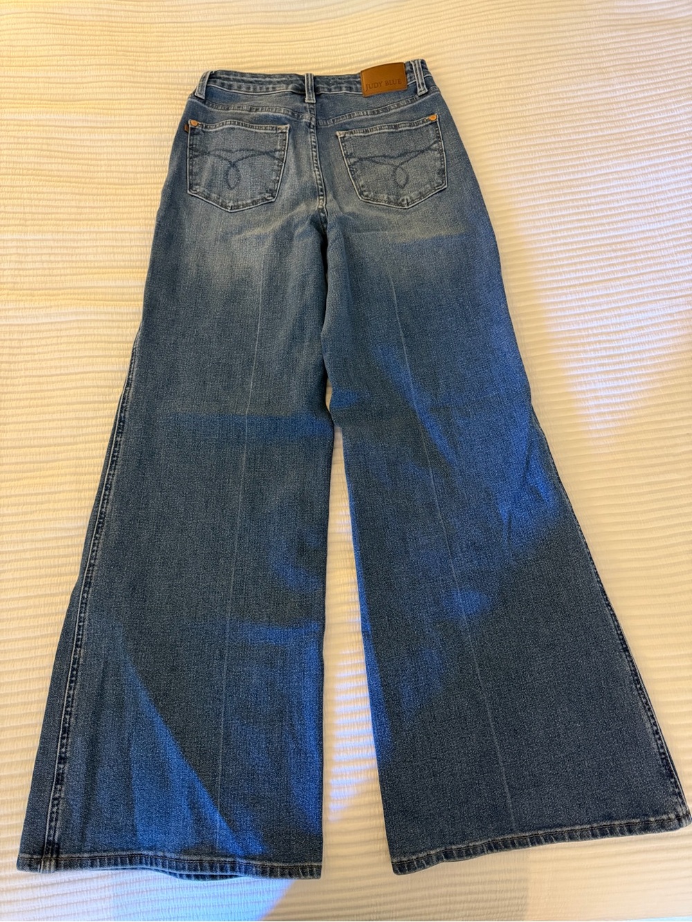 Judy Blue Dark Blue High-Rise Wide-Leg stretch Jeans - Picture 7 of 8